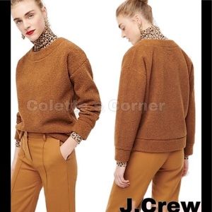 EUC J Crew Teddy cropped sherpa pullover sweatshirt